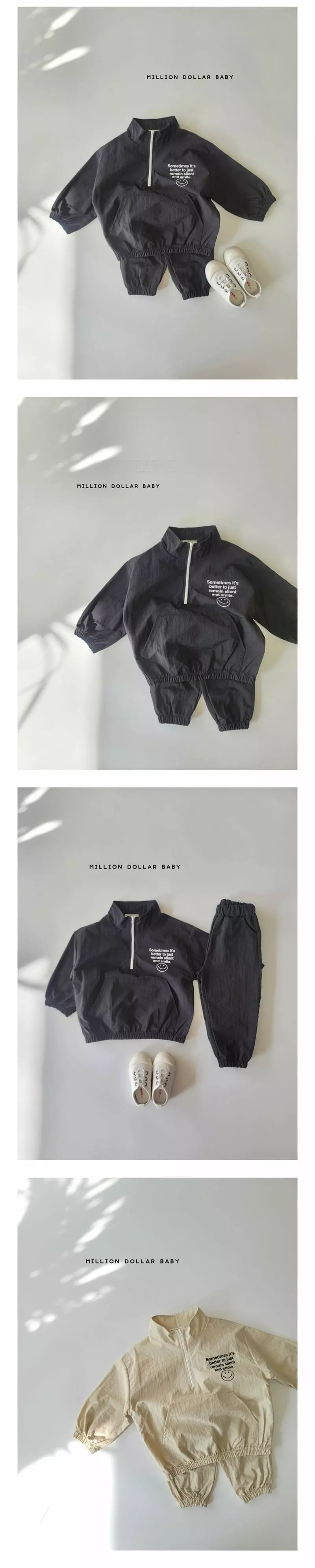 MILLION DOLLAR BABY - Korean Children Fashion Brand - #kidsshorts - Wind Anorak Pants Set - 5
