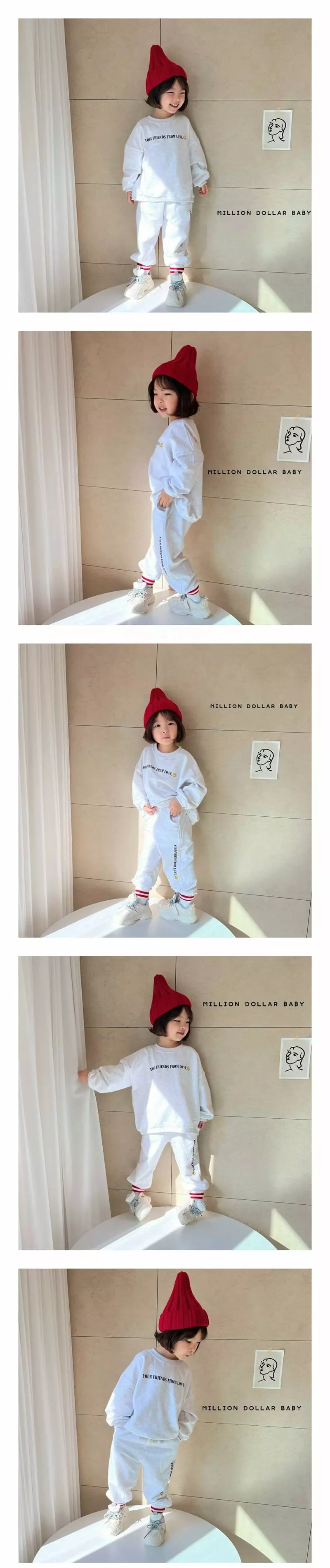 MILLION DOLLAR BABY - Korean Children Fashion Brand - #kidsshorts - Daily Smile Top Bottom Set - 2