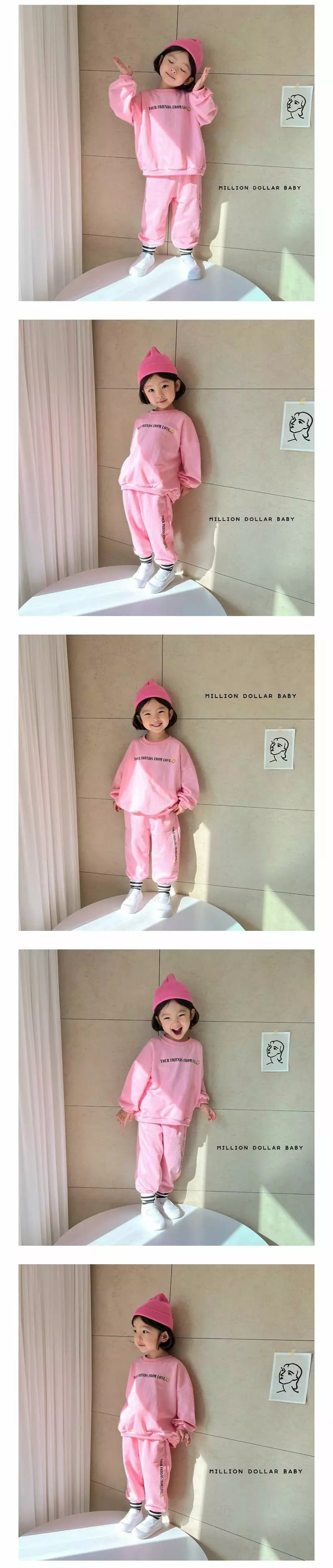MILLION DOLLAR BABY - Korean Children Fashion Brand - #kidsstore - Daily Smile Top Bottom Set - 3