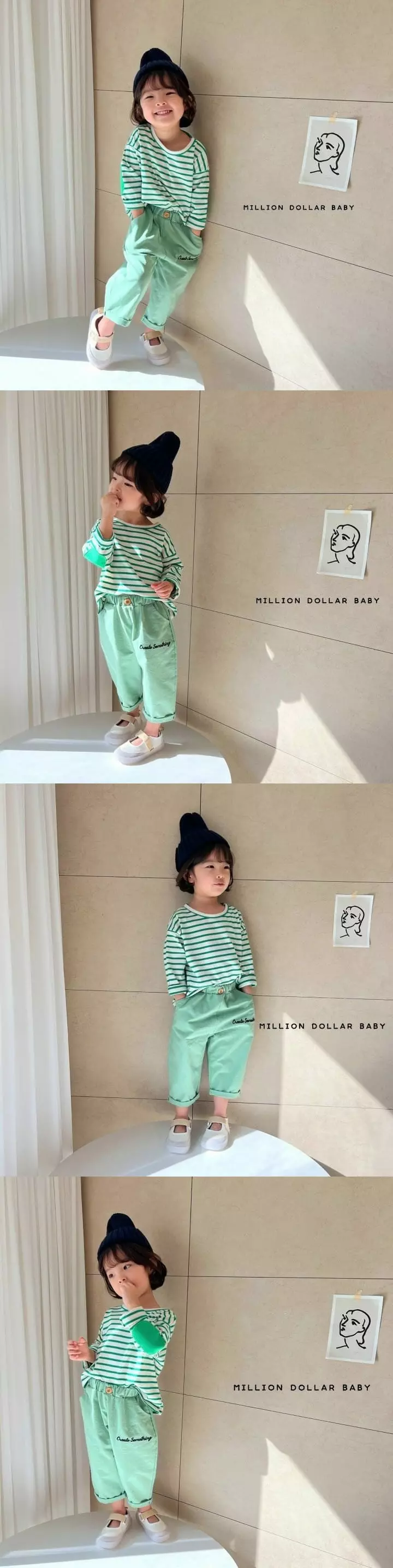 MILLION DOLLAR BABY - Korean Children Fashion Brand - #littlefashionista - Stripes Bread Tee - 5