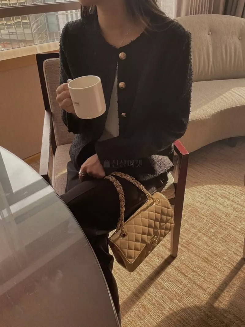 Magnet - Korean Women Fashion - #momslook - Gold Button Tweed Jacket