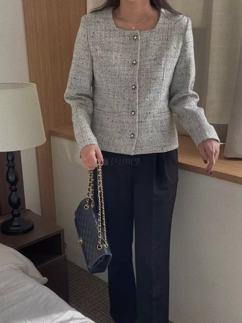 Magnet - Korean Women Fashion - #momslook - Square Tweed Jacket - 2