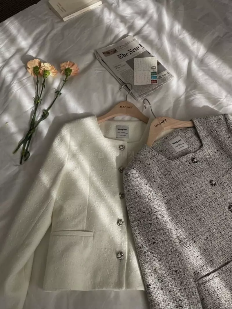 Magnet - Korean Women Fashion - #womensfashion - Square Tweed Jacket - 4