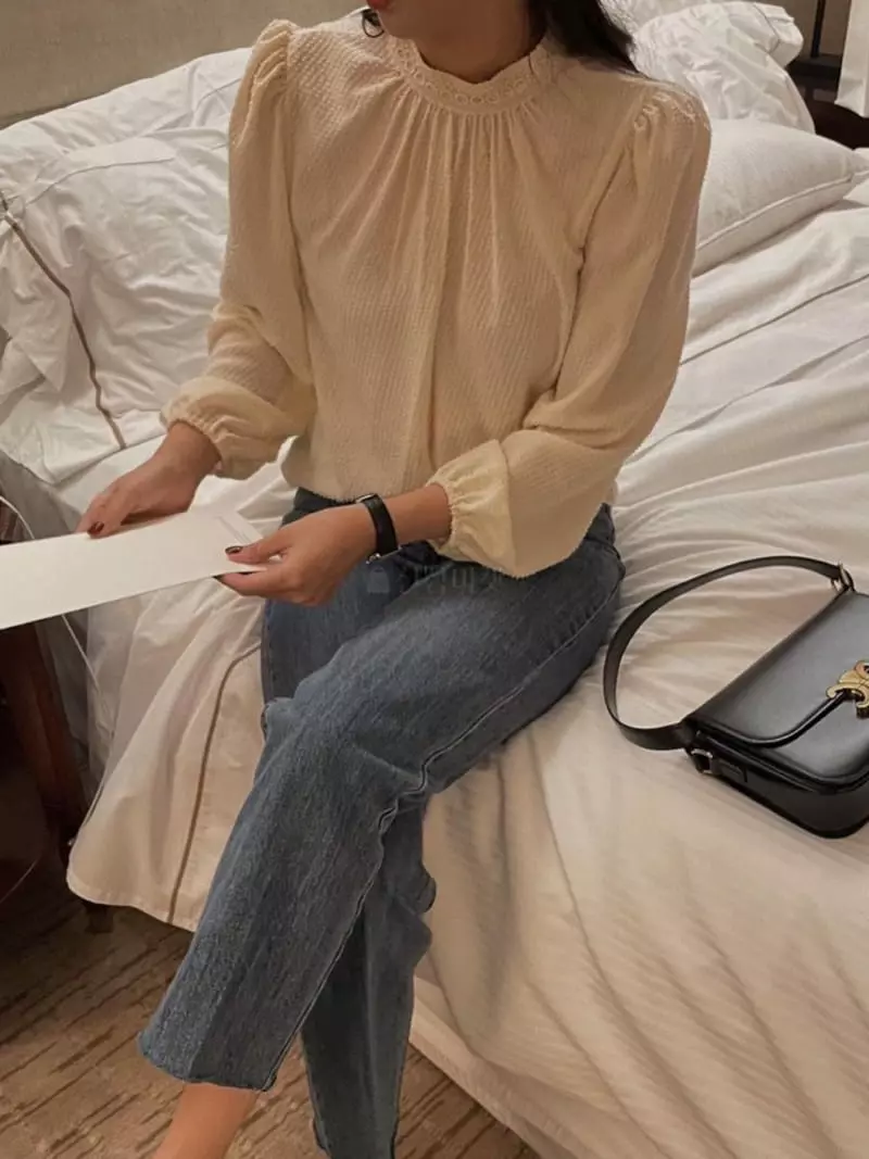 Magnet - Korean Women Fashion - #momslook - Cielin Pearl Blouse
