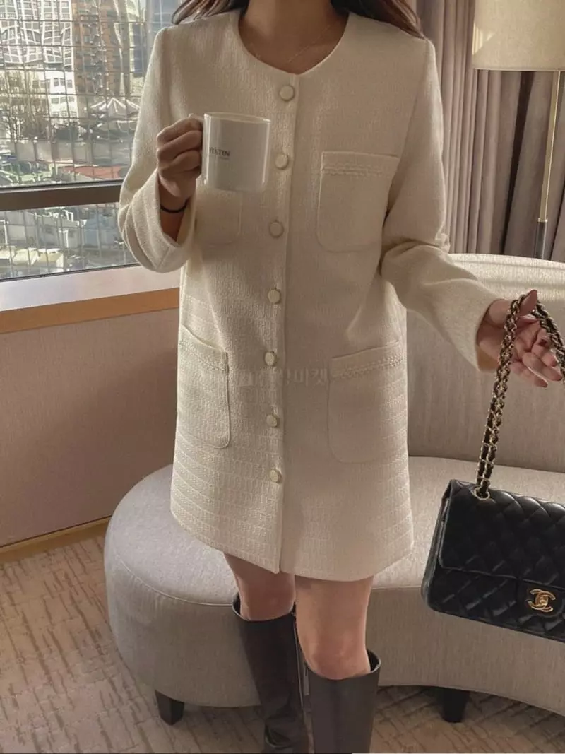 Magnet - Korean Women Fashion - #restrostyle - Jenny Tweed One-piece - 4