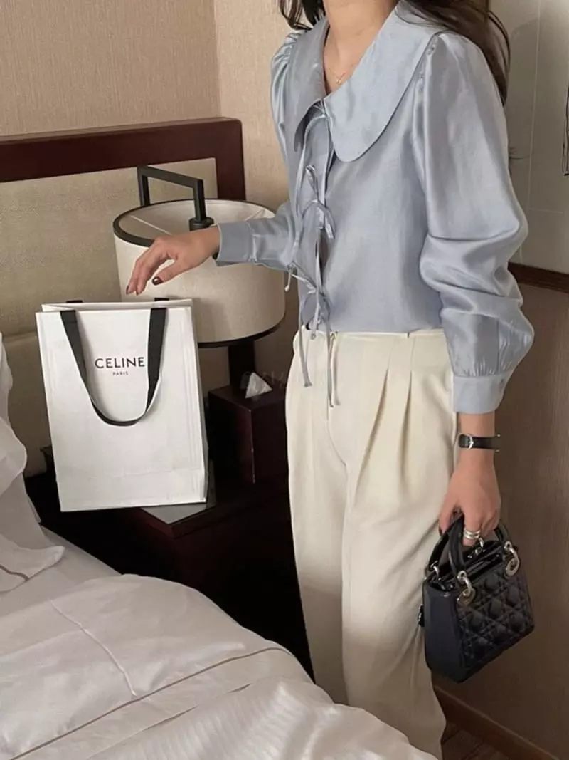 Magnet - Korean Women Fashion - #womensfashion - Ribbon Tie Blouse - 2