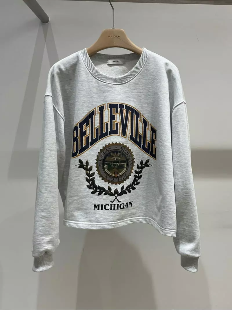Majdan - Korean Women Fashion - #momslook - Michigan Sweatshirt - 3