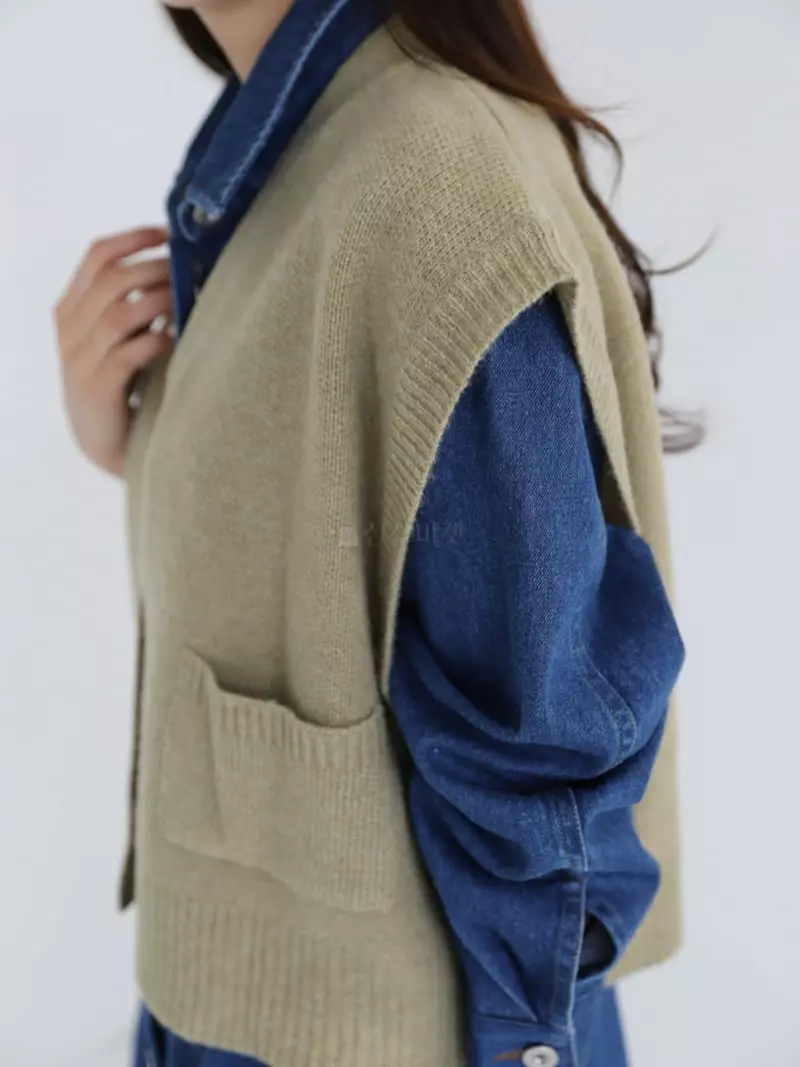Majdan - Korean Women Fashion - #momslook - Now Knit Vest - 2