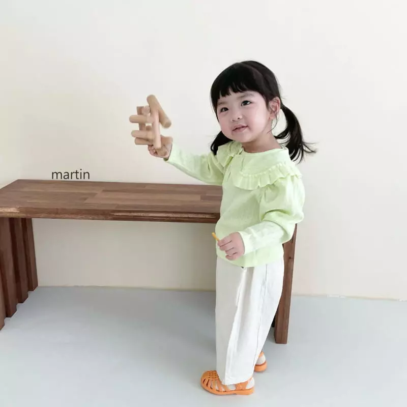 Martin - Korean Children Fashion - #childofig - Eyelet Big Collar Tee - 4
