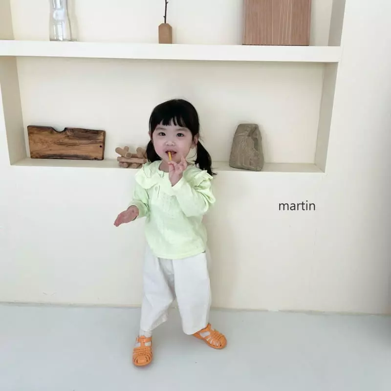 Martin - Korean Children Fashion - #stylishchildhood - Eyelet Big Collar Tee - 2