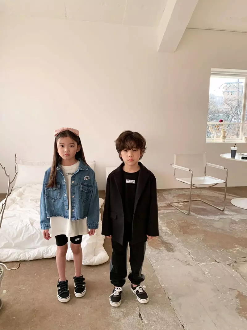 Matilda & Lee - Korean Children Fashion - #designkidswear - Denim Colored Jogger Pants - 8
