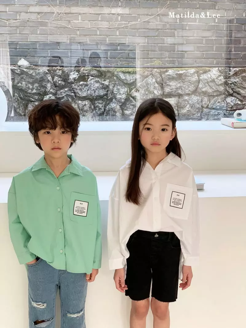 Matilda & Lee - Korean Children Fashion - #designkidswear - Label Boxy Shirt - 6