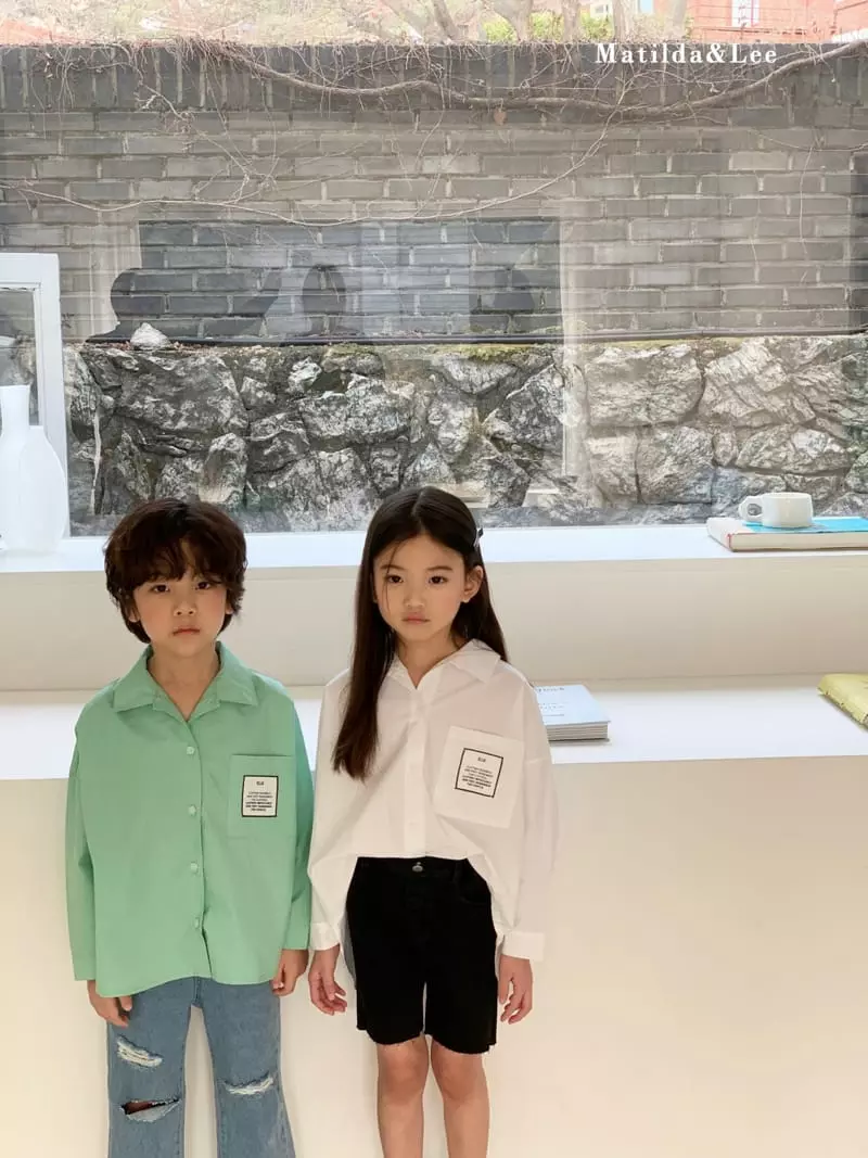 Matilda & Lee - Korean Children Fashion - #kidsstore - Label Boxy Shirt - 10