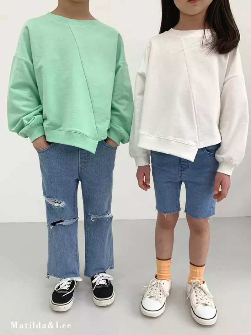 Matilda & Lee - Korean Children Fashion - #kidzfashiontrend - Slit Sweatshirt - 12