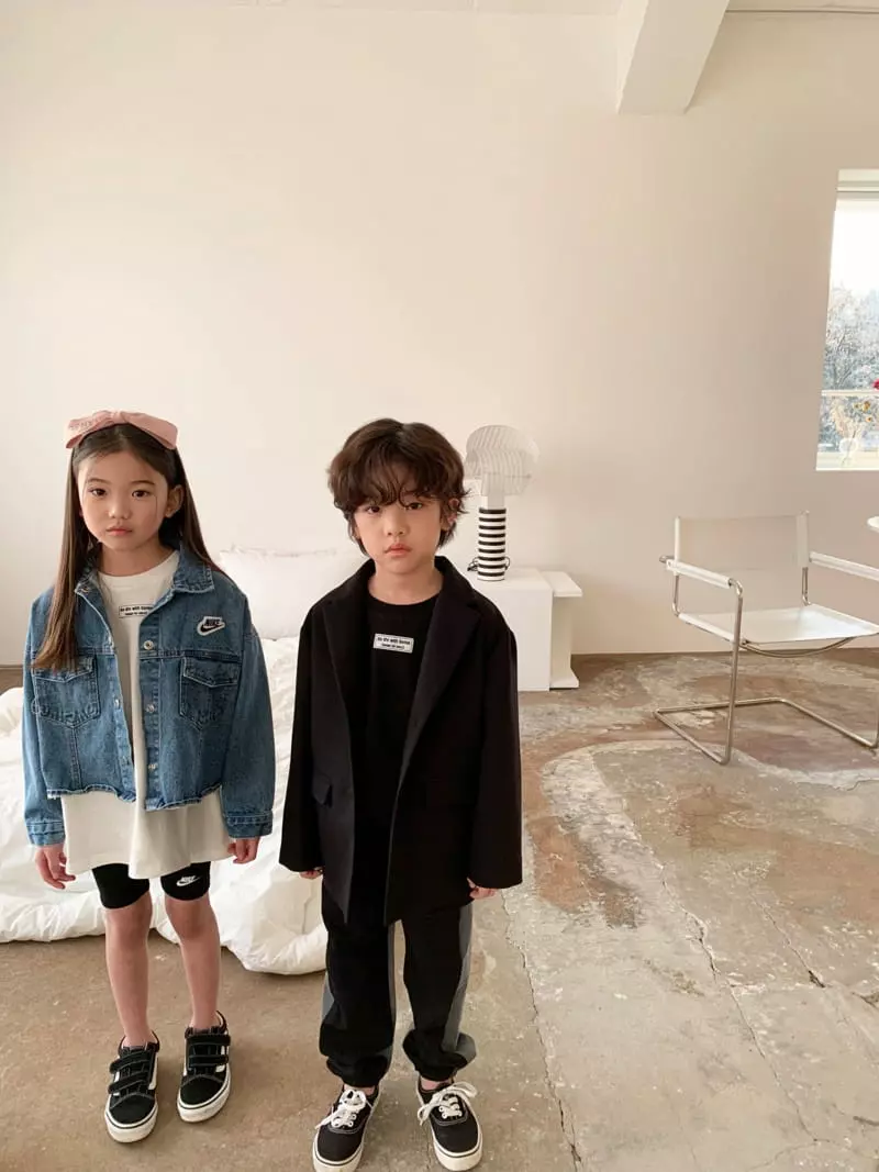 Matilda & Lee - Korean Children Fashion - #minifashionista - Denim Colored Jogger Pants