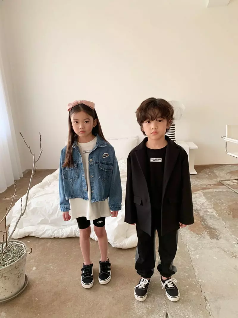 Matilda & Lee - Korean Children Fashion - #prettylittlegirls - Denim Colored Jogger Pants - 2