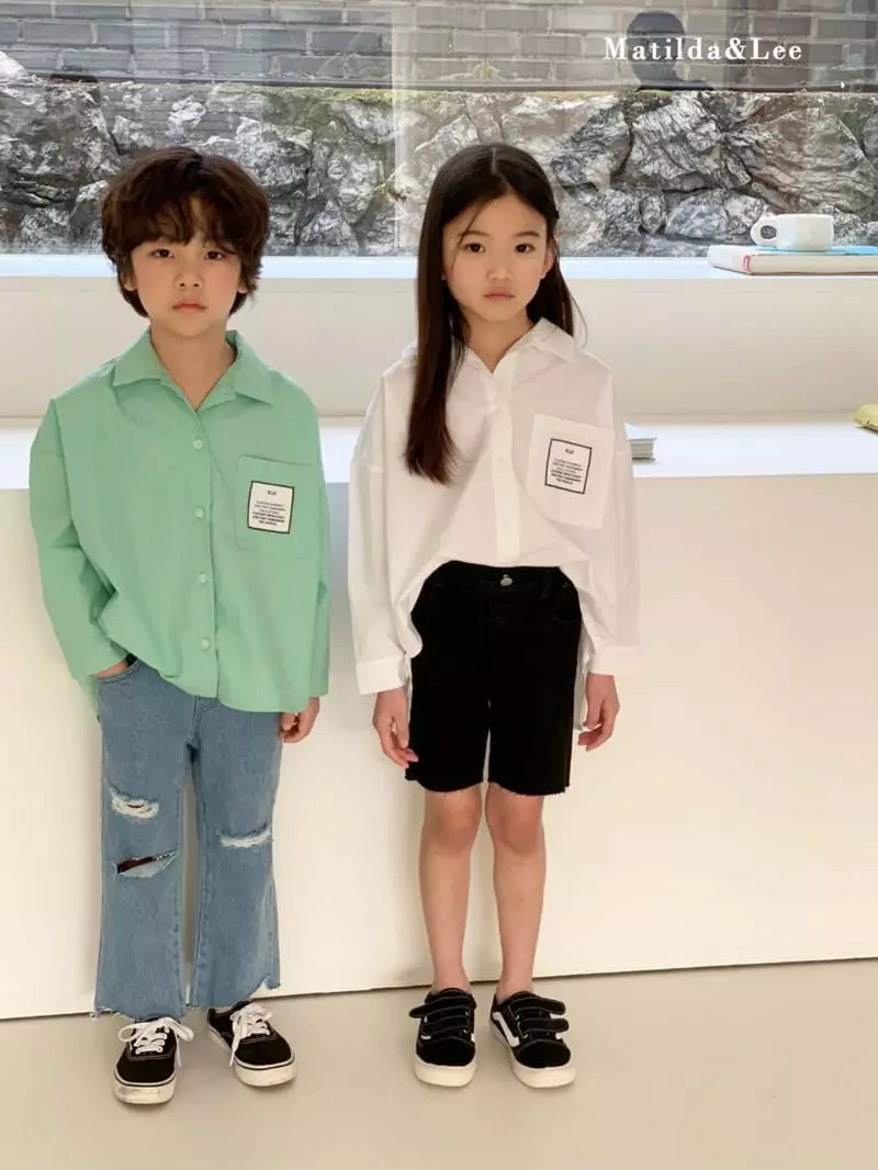 Matilda & Lee - Korean Children Fashion - #todddlerfashion - Label Boxy Shirt