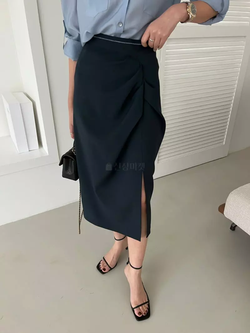 Mellor - Korean Women Fashion - #momslook - Drape Skirt - 2