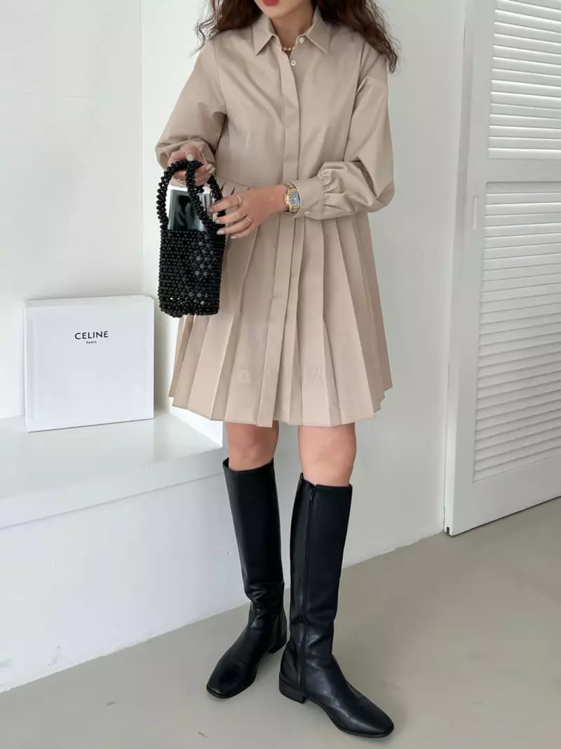 Mellor - Korean Women Fashion - #momslook - Pleats One-piece - 4