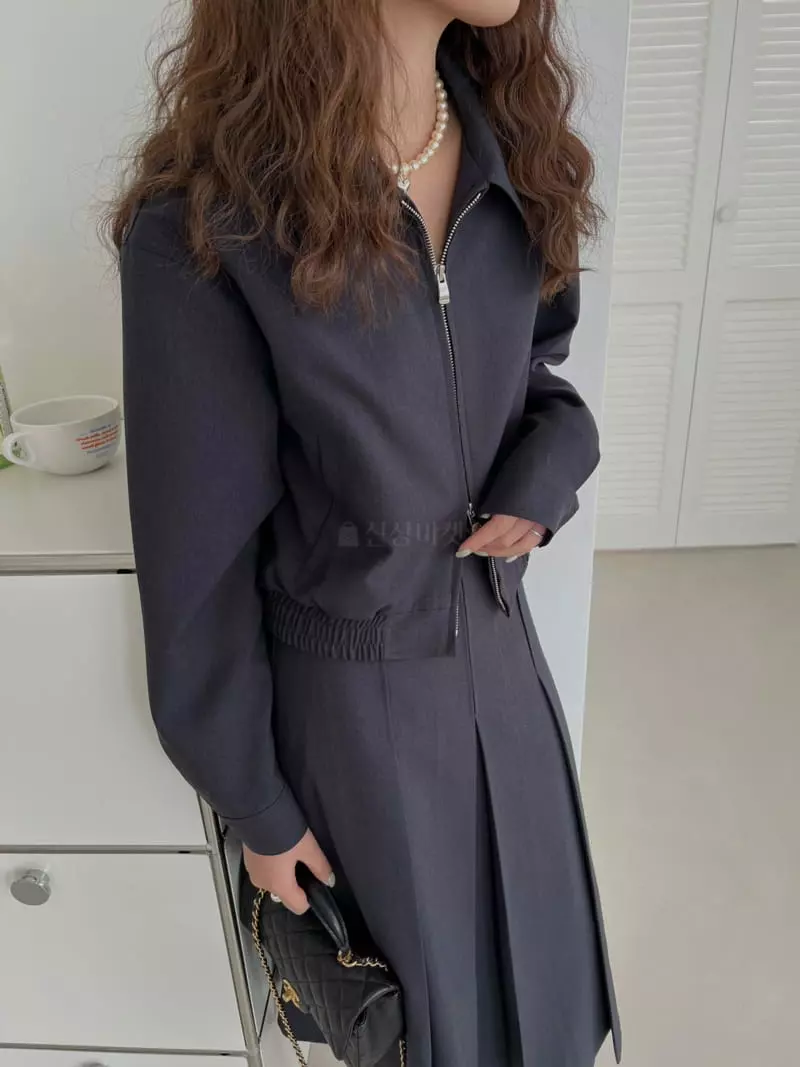 Mellor - Korean Women Fashion - #womensfashion - Stand Jacket - 3