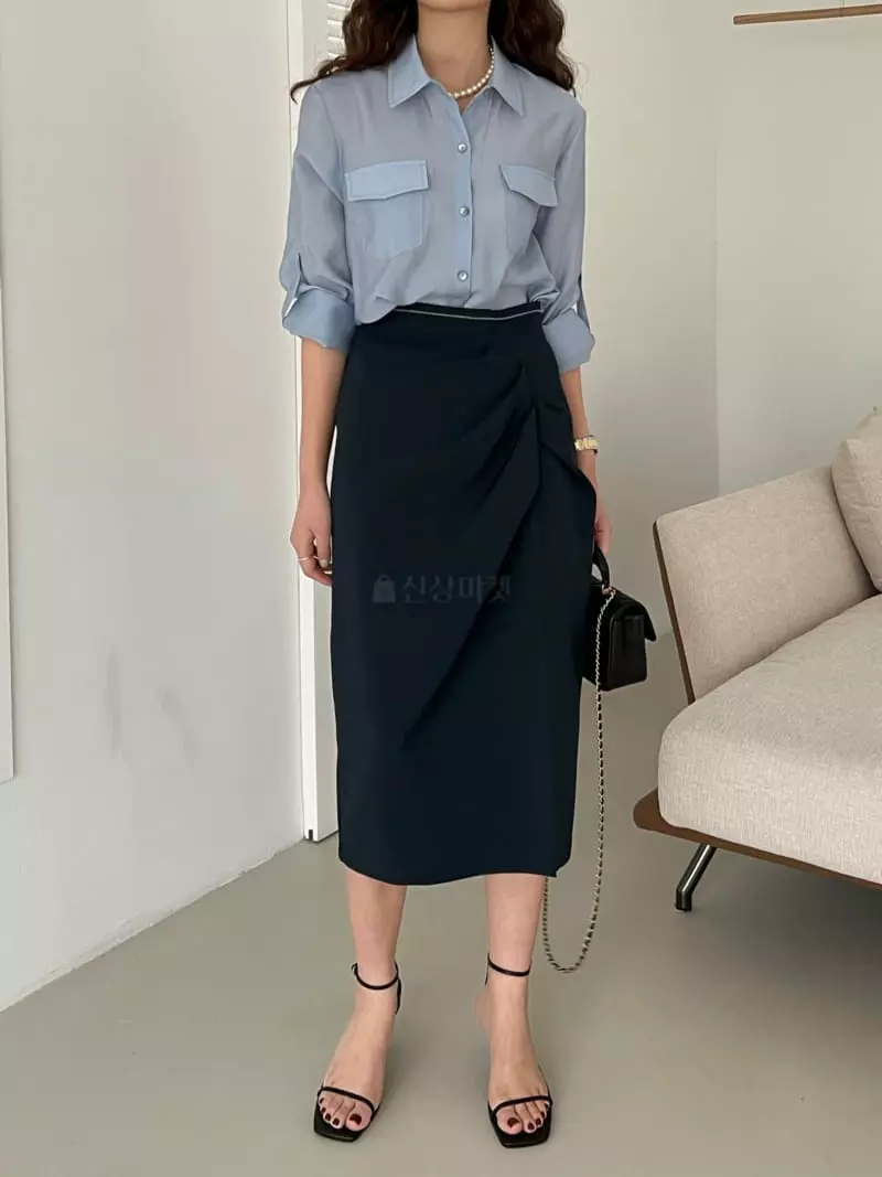 Mellor - Korean Women Fashion - #womensfashion - Drape Skirt