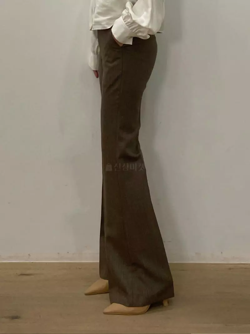 Mer - Korean Women Fashion - #momslook - Stripe Boots Pants - 2