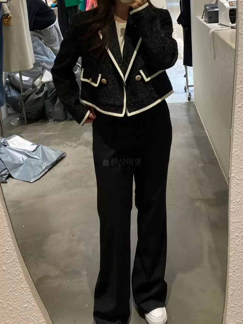 Mer - Korean Women Fashion - #momslook - Rose Double Tweed Jacket - 2