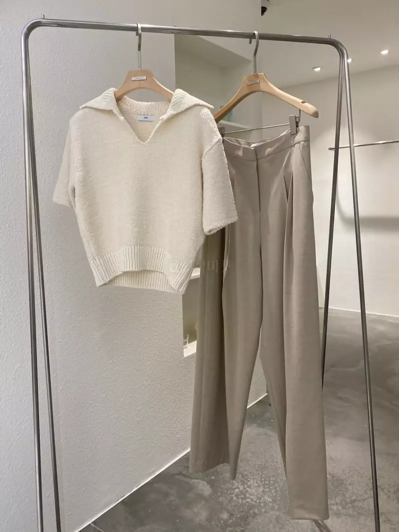 Mer - Korean Women Fashion - #thelittlethings - Collar Button Knit Tee - 2