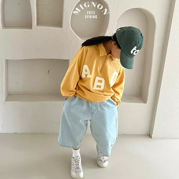Mignon - Korean Children Fashion - #magicofchildhood - ABC Collar Tee - 2