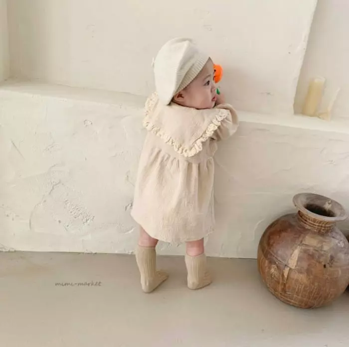 Mimi Market - Korean Baby Fashion - #onlinebabyshop - Cubic Frill One-piece - 4