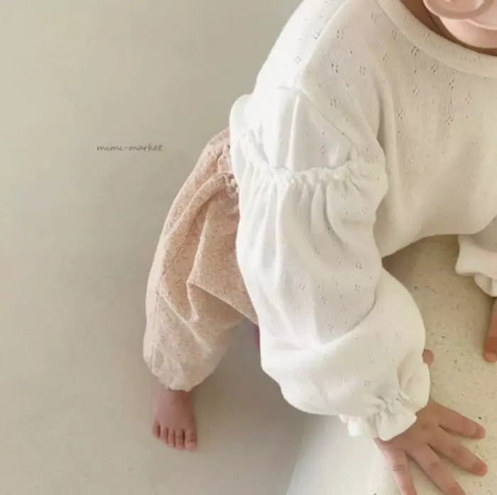 Mimi Market - Korean Baby Fashion - #babyboutique - Eyelet Shirring Tee - 12