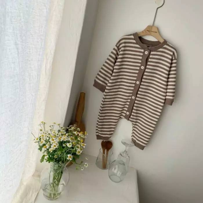 Mimi Market - Korean Baby Fashion - #babyfashion - Waffle Stripes Boysuit - 3