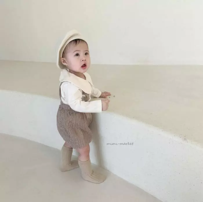 Mimi Market - Korean Baby Fashion - #babyootd - Biscuit Dungarees - 2