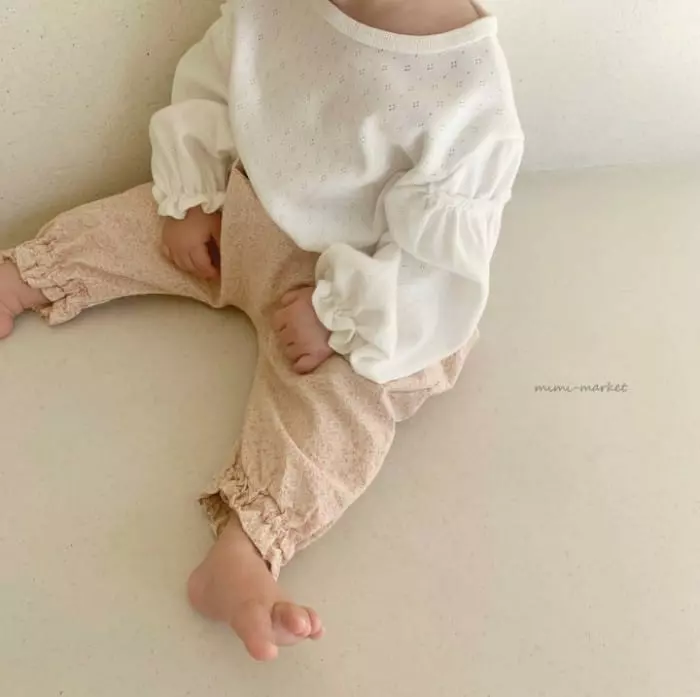 Mimi Market - Korean Baby Fashion - #babyootd - Eyelet Shirring Tee - 5
