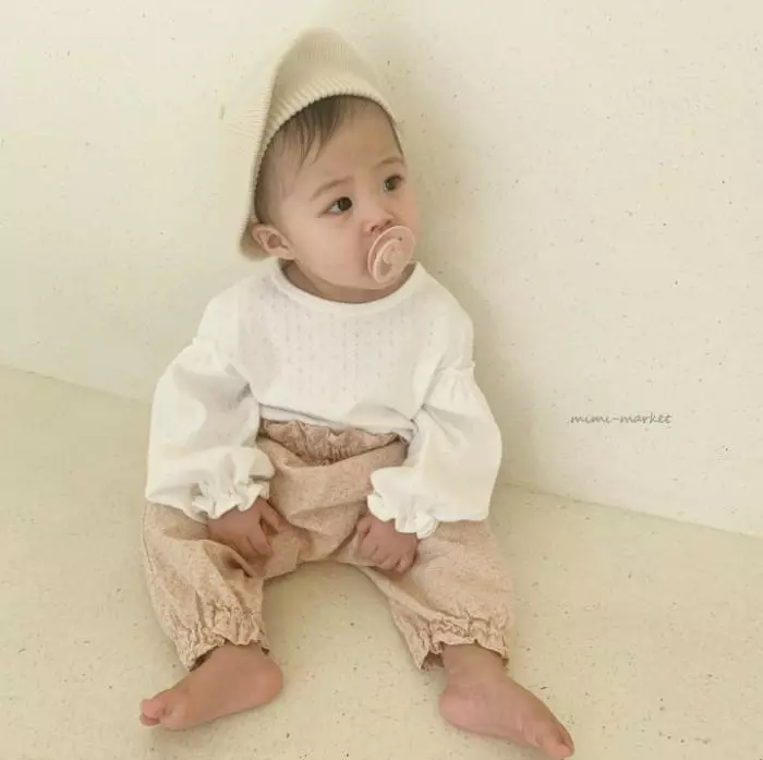 Mimi Market - Korean Baby Fashion - #babyoutfit - Eyelet Shirring Tee - 7