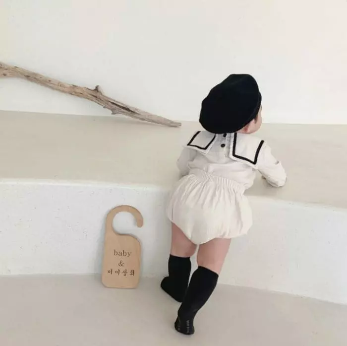 Mimi Market - Korean Baby Fashion - #onlinebabyboutique - Twill Top Bottom Set - 3