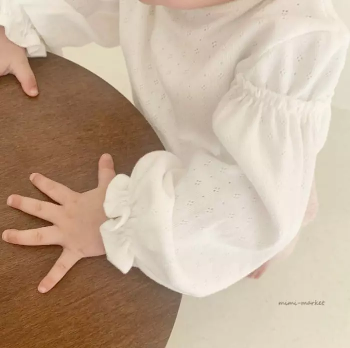 Mimi Market - Korean Baby Fashion - #onlinebabyboutique - Eyelet Shirring Tee - 9