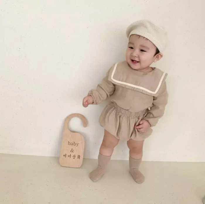 Mimi Market - Korean Baby Fashion - #onlinebabyboutique - Twill Top Bottom Set - 4