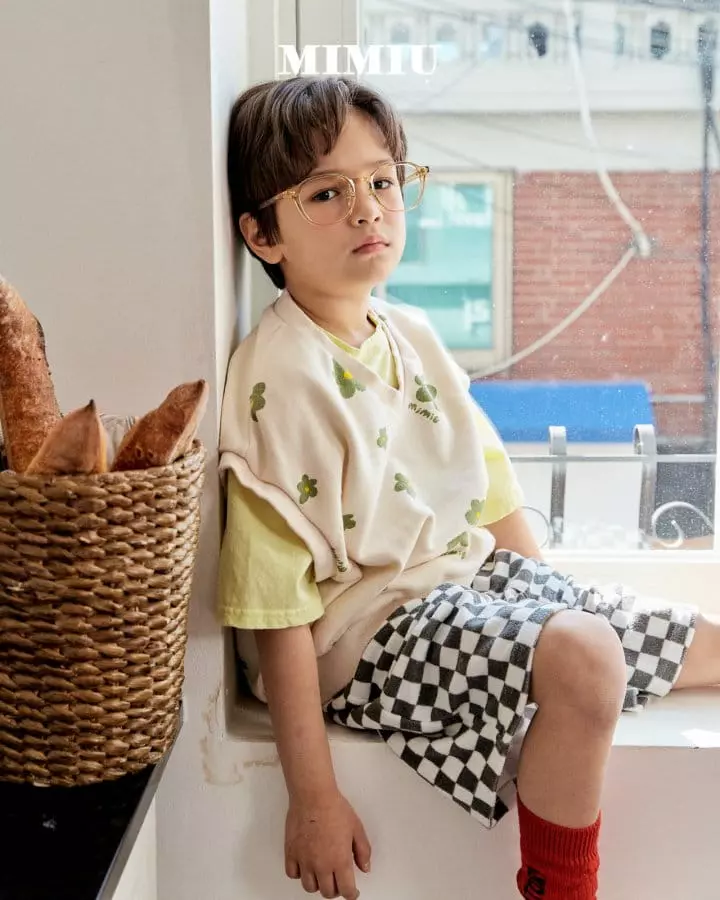 Mimiu - Korean Children Fashion - #childofig - Towel Check Capri Pants - 5