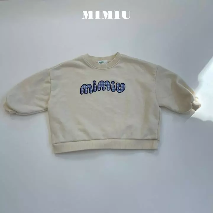 Mimiu - Korean Children Fashion - #childrensboutique - Check Appliqué Sweatshirt - 9
