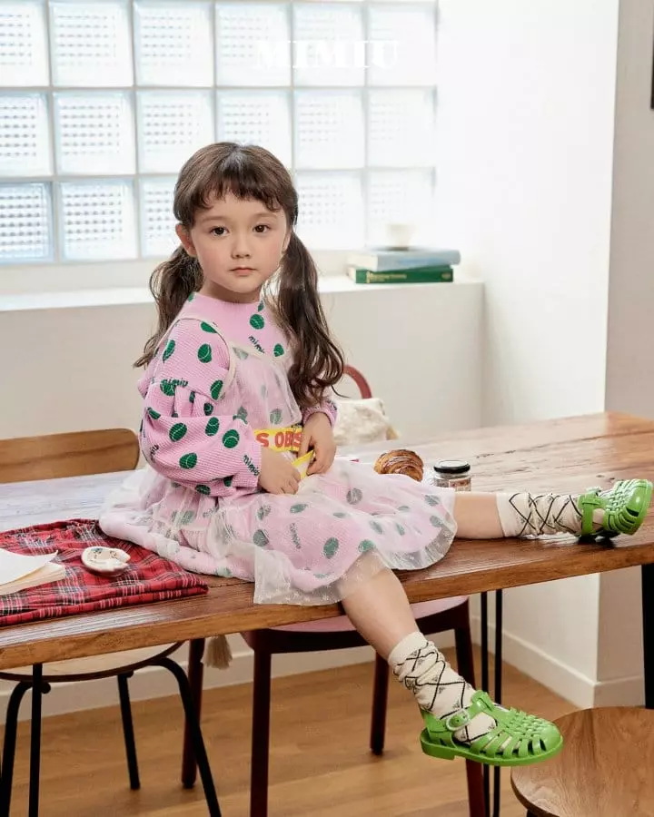 Mimiu - Korean Children Fashion - #discoveringself - Puff Tennis One-piece - 6