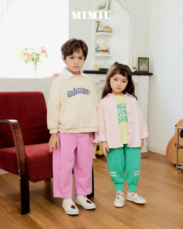Mimiu - Korean Children Fashion - #kidzfashiontrend - Check Appliqué Sweatshirt