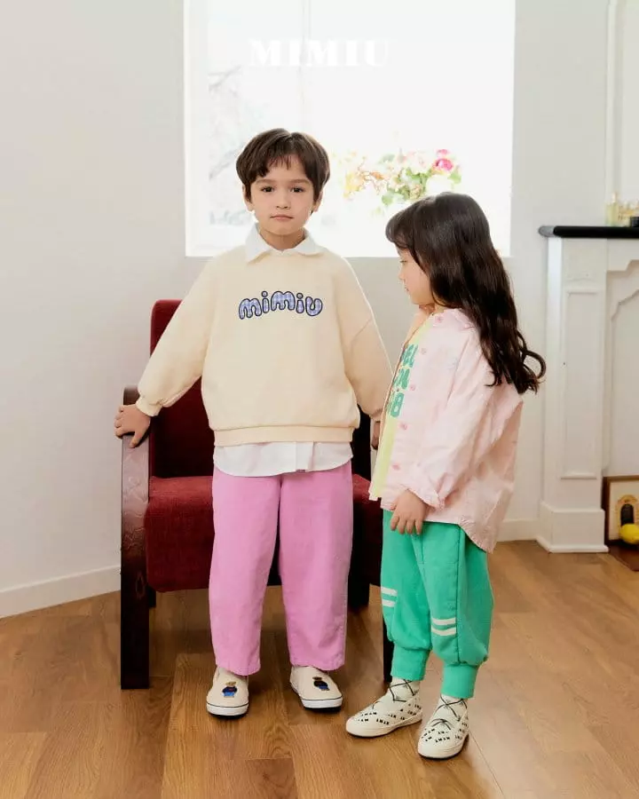 Mimiu - Korean Children Fashion - #littlefashionista - Check Appliqué Sweatshirt - 3