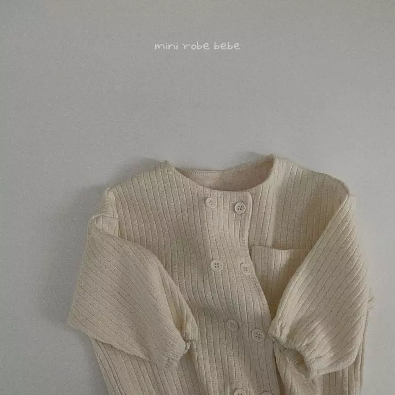 Mini Robe - Korean Baby Fashion - #babyclothing - Double Button Cardigan - 3