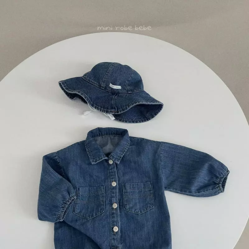 Mini Robe - Korean Baby Fashion - #babyfever - Denim Bucket Hat - 8