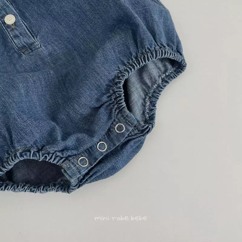 Mini Robe - Korean Baby Fashion - #babylifestyle - Denim Bodysuit - 9