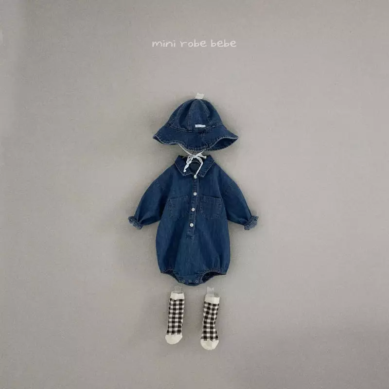 Mini Robe - Korean Baby Fashion - #babyoninstagram - Denim Bucket Hat - 11