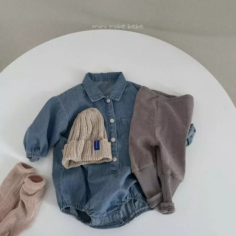 Mini Robe - Korean Baby Fashion - #babyoninstagram - Denim Bodysuit - 10