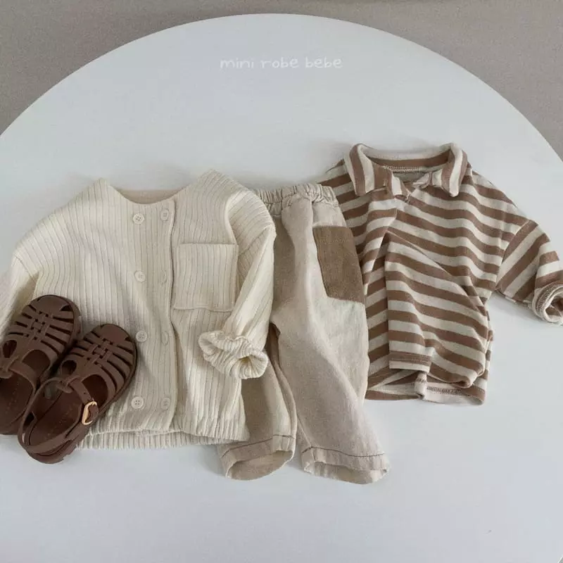 Mini Robe - Korean Baby Fashion - #babyoutfit - Hu Collar Tee - 8