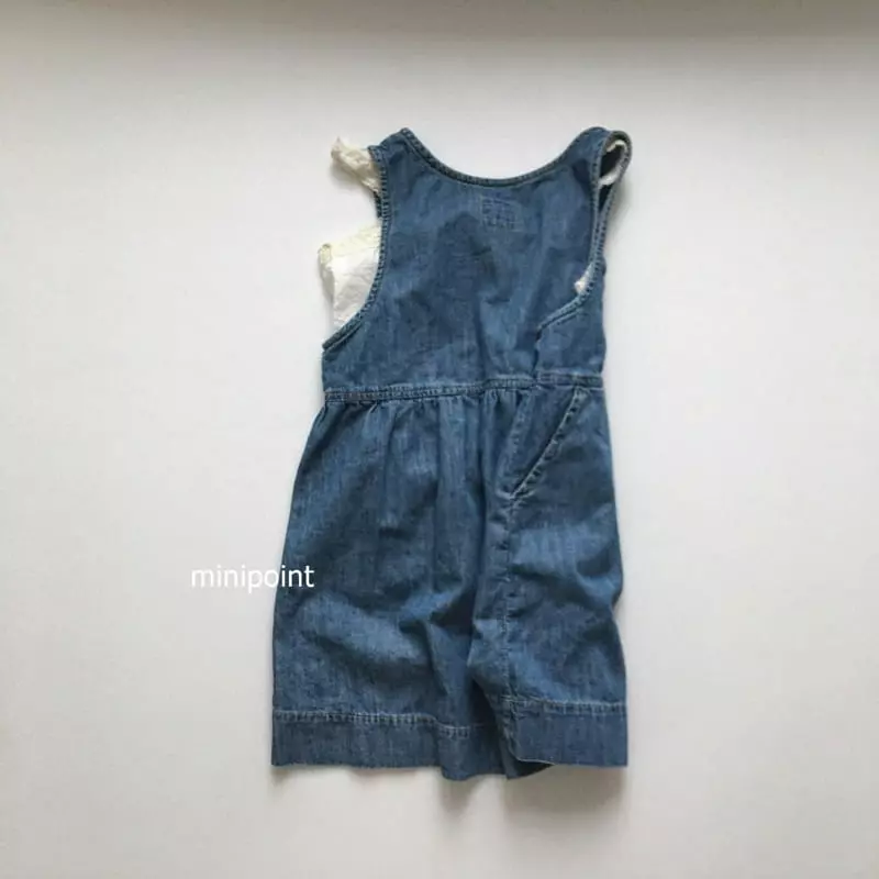 Minipoint - Korean Children Fashion - #designkidswear - V Denim One-piece